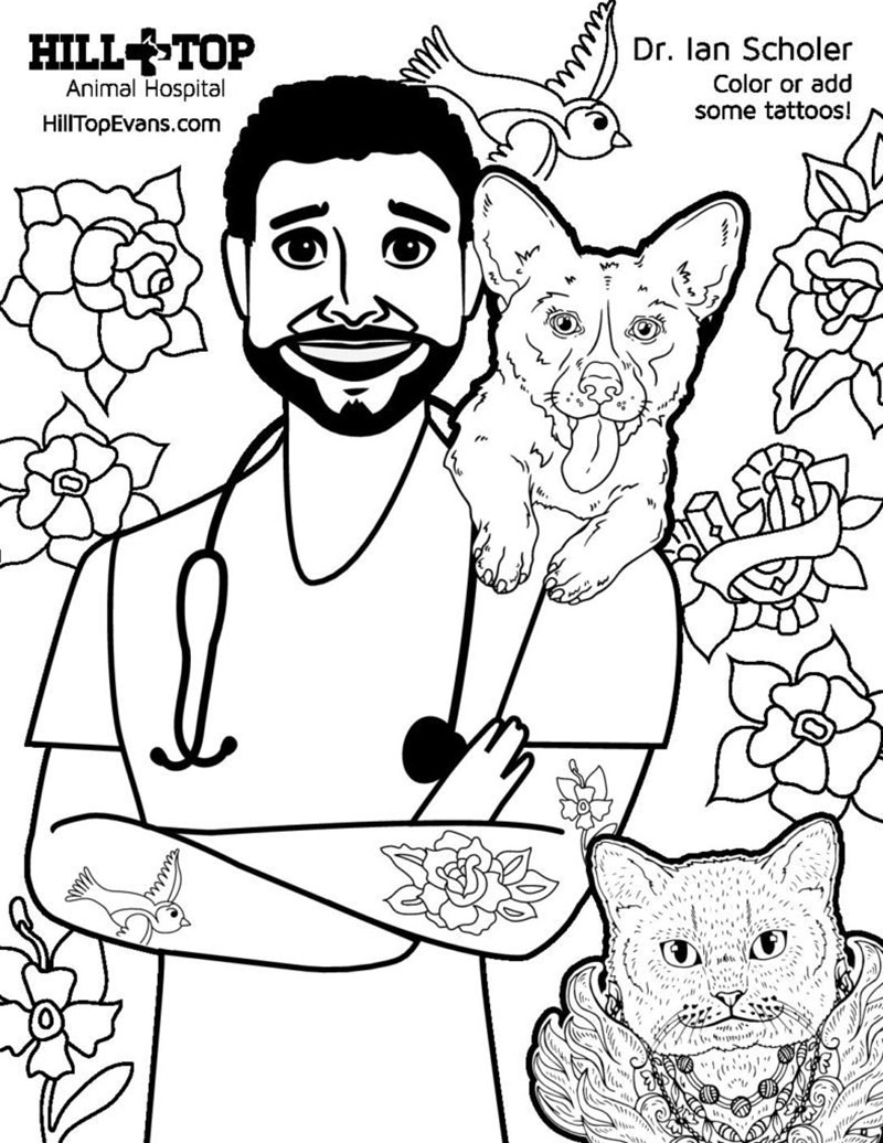 hilltop animal hospital dr scholer coloring sheet
